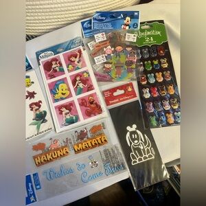 NWT Disney Stickers Tattoos Rub-Ons Window Decal Mickey Princess Set of 11